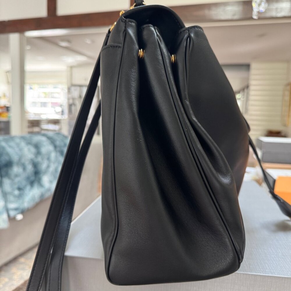 BALENCIAGA Rodeo Large Black Smooth Calfskin Top Handle Bag; Aged Gold Hardware - Picture 11 of 16